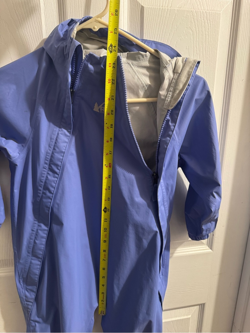 REI Blue Kids' rain Jacket onesie - Picture 6 of 8